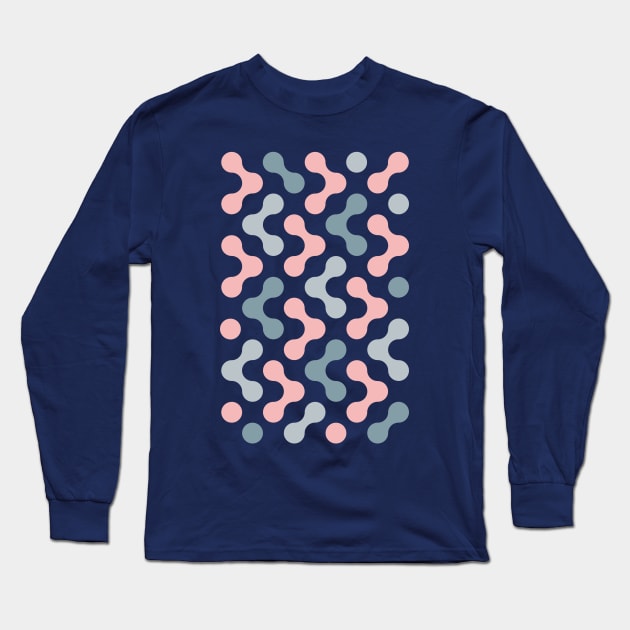 Colorful Shapes (pink and gray) Long Sleeve T-Shirt by lents